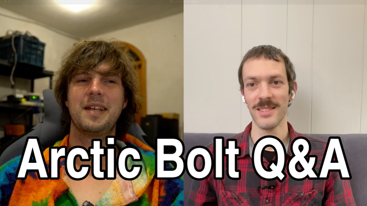 A screenshot of a dual video call of Micah (left) and Quigs (right)